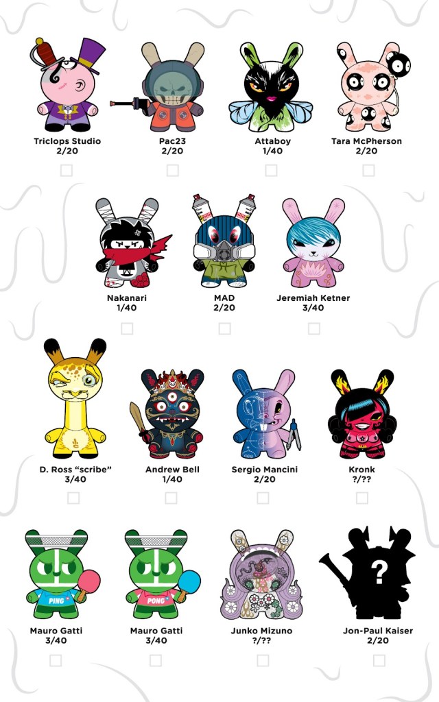 Kidrobot Official Dunny Series 2012 Checklist & Ratios